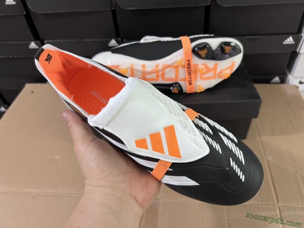 Adidas Predator Elite Foldover Tongue FG Low-Tops Football Boots - White/Black/Orange