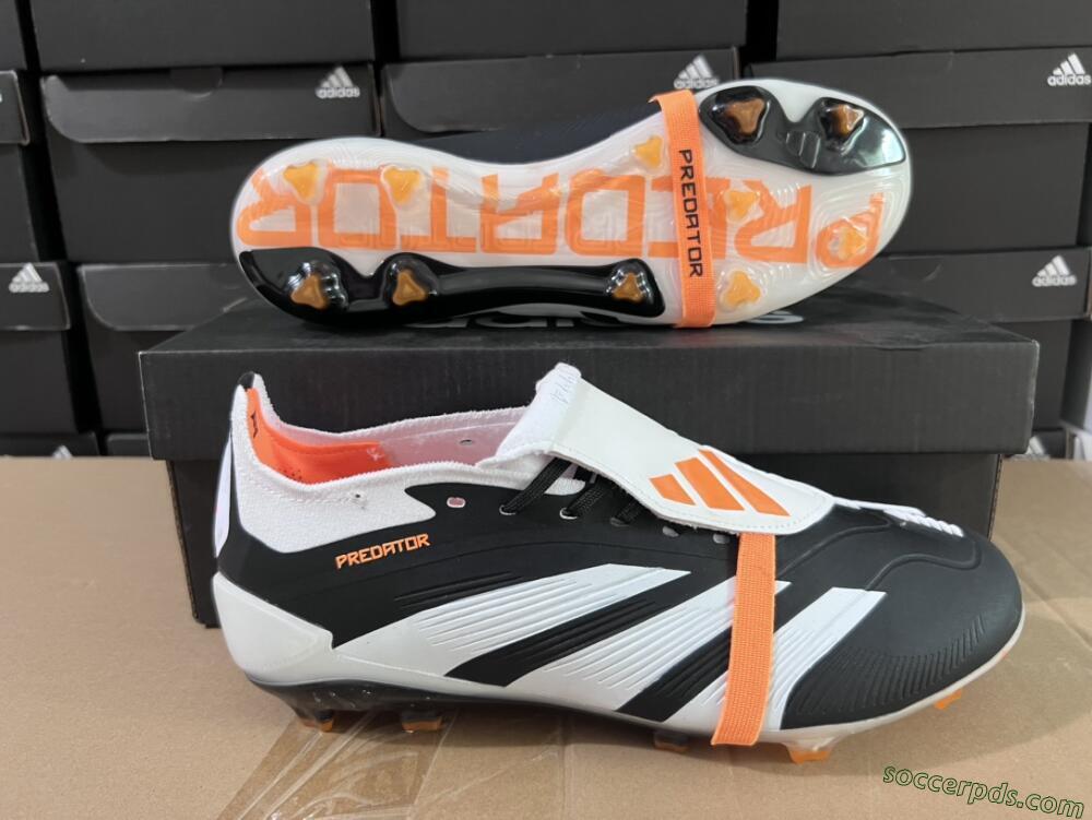 Adidas Predator Elite Foldover Tongue FG Low-Tops Football Boots - White/Black/Orange