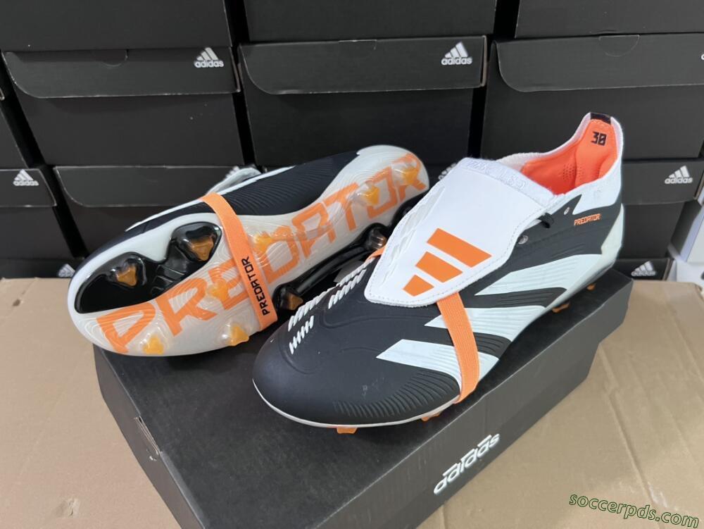 Adidas Predator Elite Foldover Tongue FG Low-Tops Football Boots - White/Black/Orange