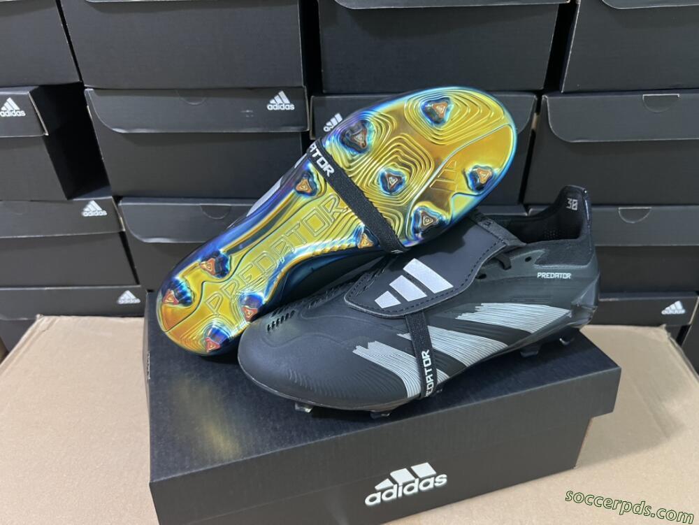 Adidas Predator Elite Foldover Tongue FG Low-Tops Football Boots - Black/Silver/Gold