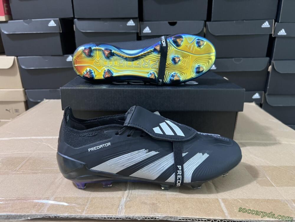Adidas Predator Elite Foldover Tongue FG Low-Tops Football Boots - Black/Silver/Gold