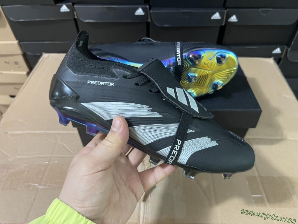 Adidas Predator Elite Foldover Tongue FG Low-Tops Football Boots - Black/Silver/Gold