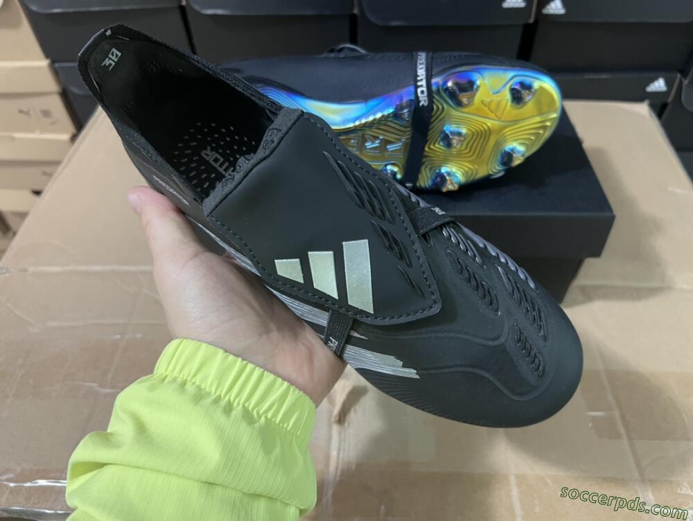 Adidas Predator Elite Foldover Tongue FG Low-Tops Football Boots - Black/Silver/Gold