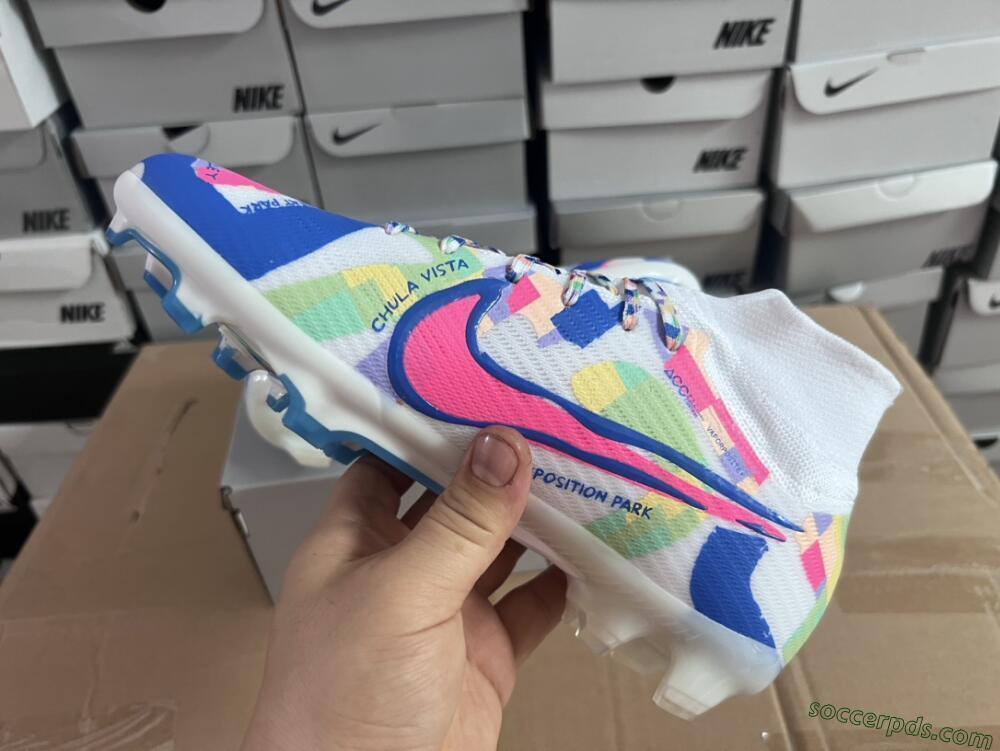 Nike Air Zoom Mercurial Superfly 9 Elite FG High-Tops Football Boots - White/Rainbow