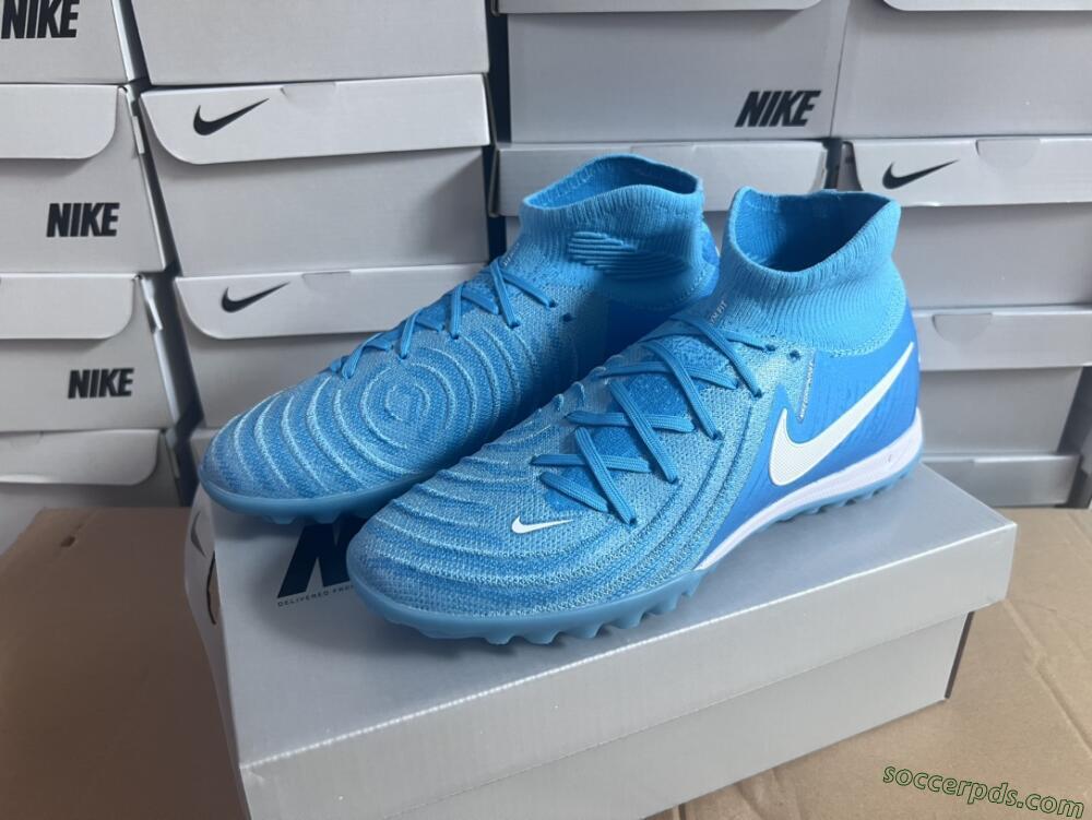 Nike Phantom Luna Elite TF High-Tops Football Shoes - Jade/White/Blue