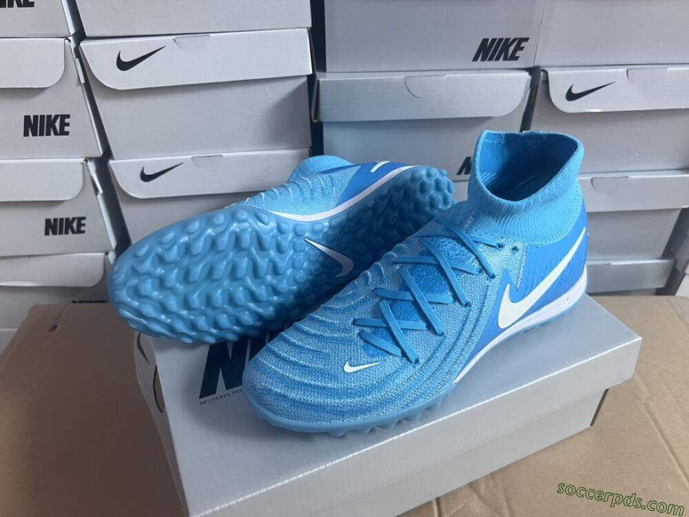 Nike Phantom Luna Elite TF High-Tops Football Shoes - Jade/White/Blue