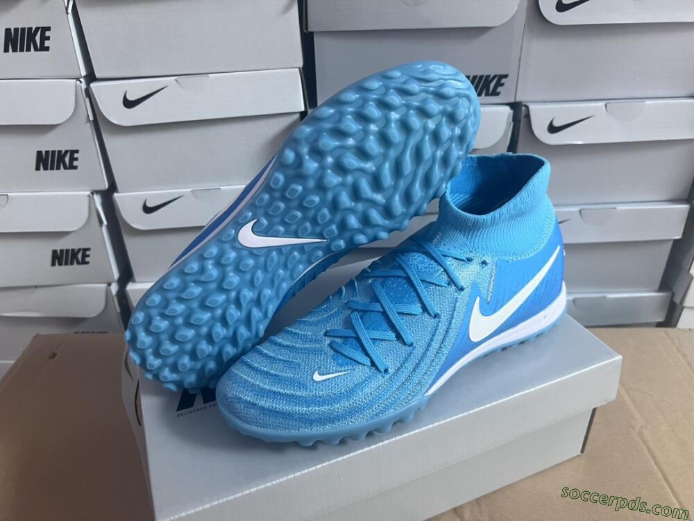 Nike Phantom Luna Elite TF High-Tops Football Shoes - Jade/White/Blue
