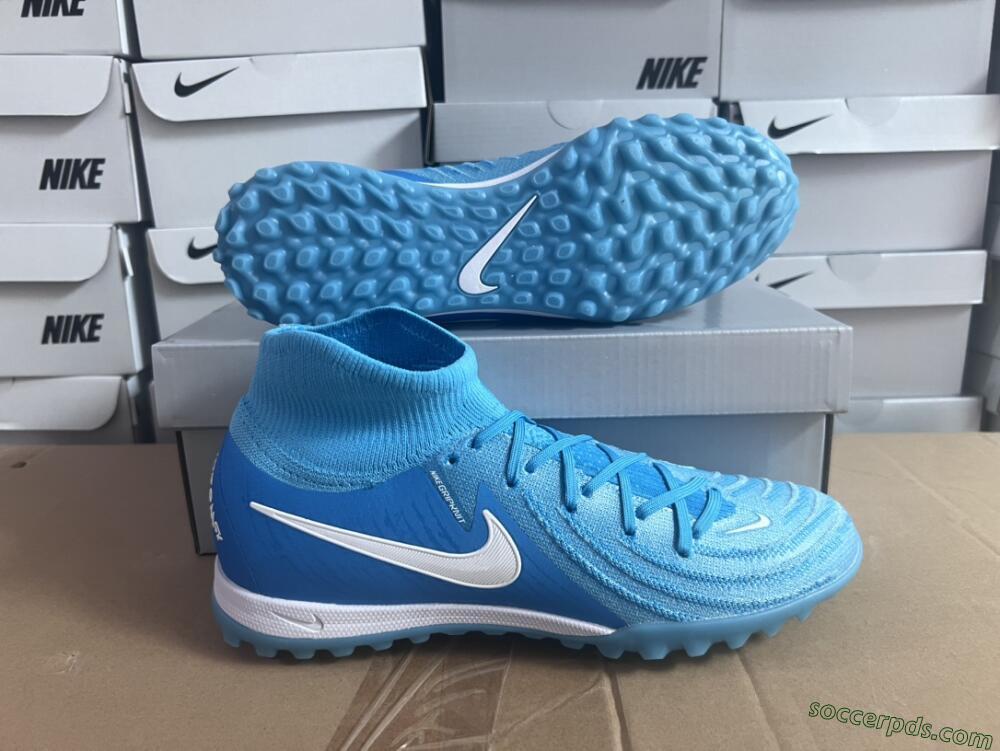 Nike Phantom Luna Elite TF High-Tops Football Shoes - Jade/White/Blue