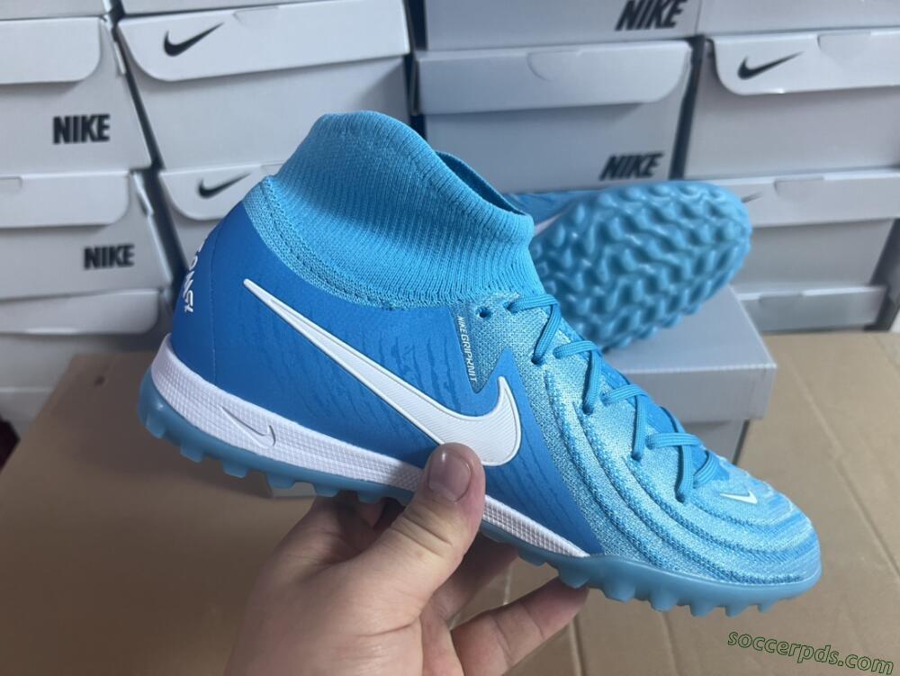 Nike Phantom Luna Elite TF High-Tops Football Shoes - Jade/White/Blue