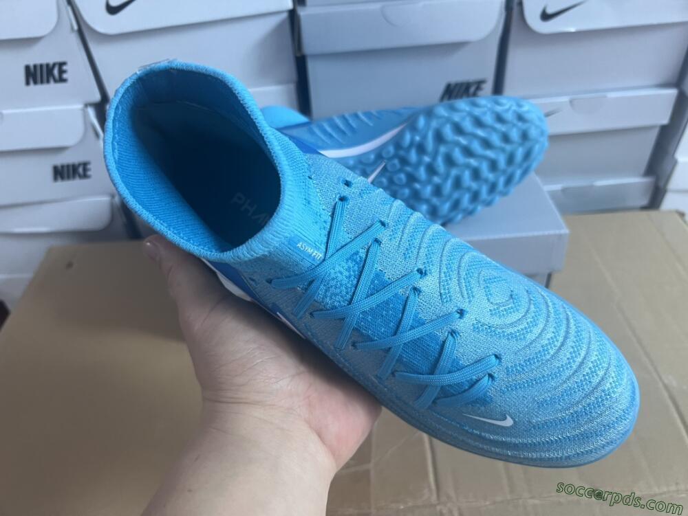 Nike Phantom Luna Elite TF High-Tops Football Shoes - Jade/White/Blue