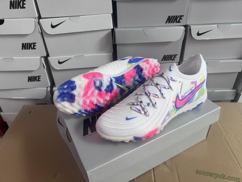 Nike Phantom Luna Elite TF Low-Tops Football Shoes - White/Blue/Pink/Yellow