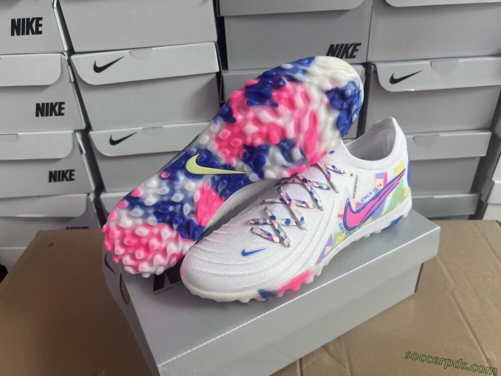 Nike Phantom Luna Elite TF Low-Tops Football Shoes - White/Blue/Pink/Yellow