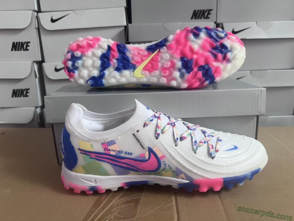 Nike Phantom Luna Elite TF Low-Tops Football Shoes - White/Blue/Pink/Yellow