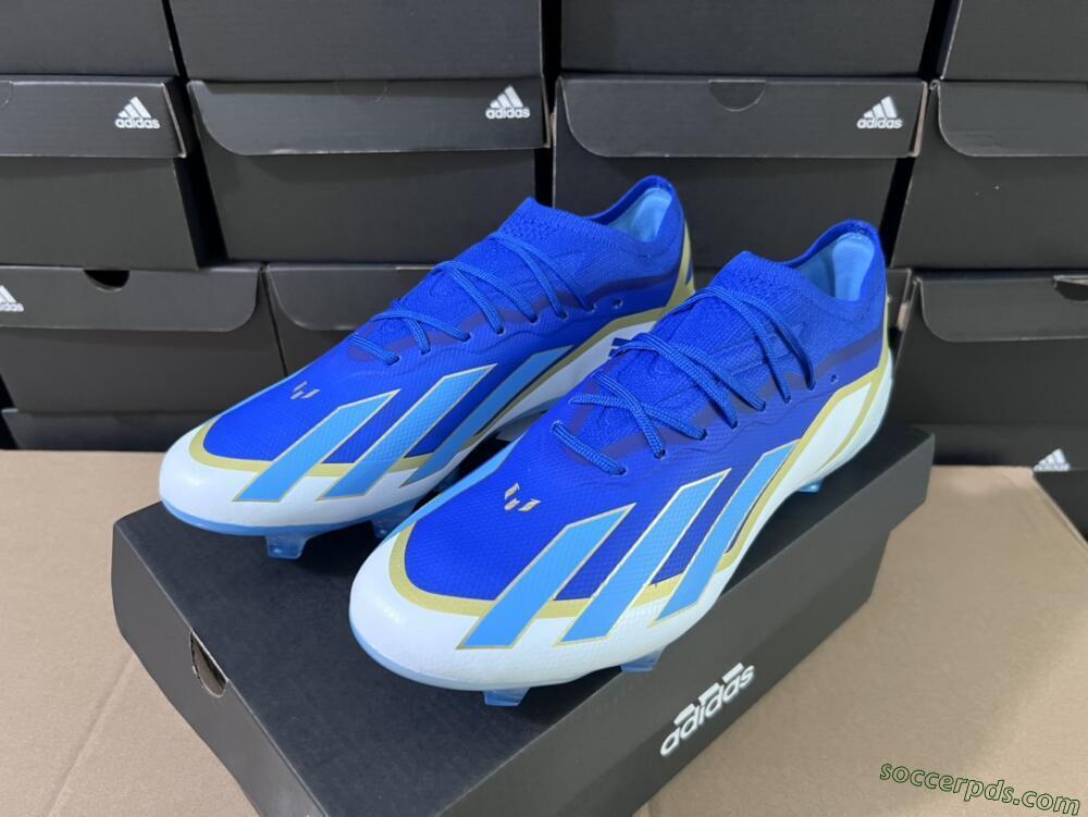 Adidas X Crazyfast.1 Messi FG Low-Tops Football Boots - Blue/Jade/Gold/White