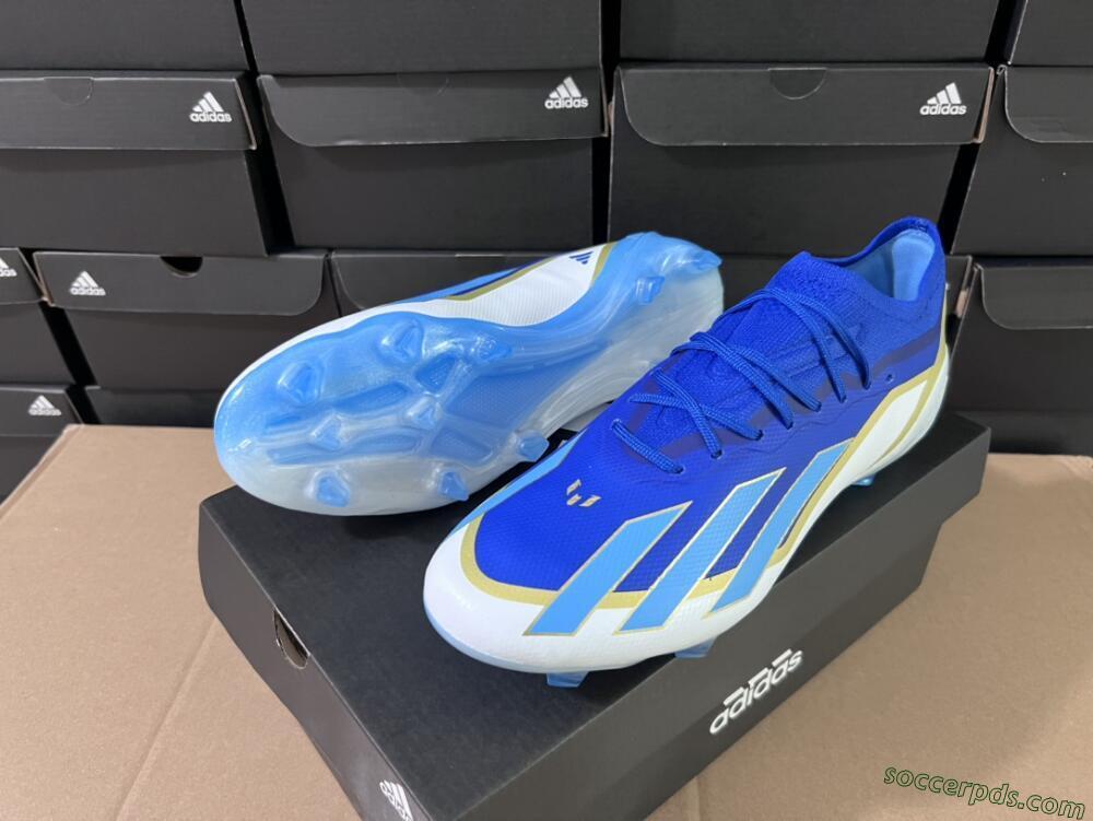 Adidas X Crazyfast.1 Messi FG Low-Tops Football Boots - Blue/Jade/Gold/White