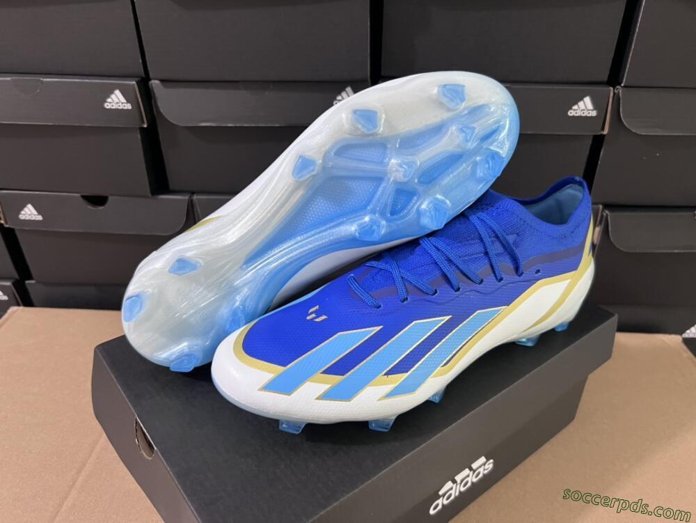 Adidas X Crazyfast.1 Messi FG Low-Tops Football Boots - Blue/Jade/Gold/White