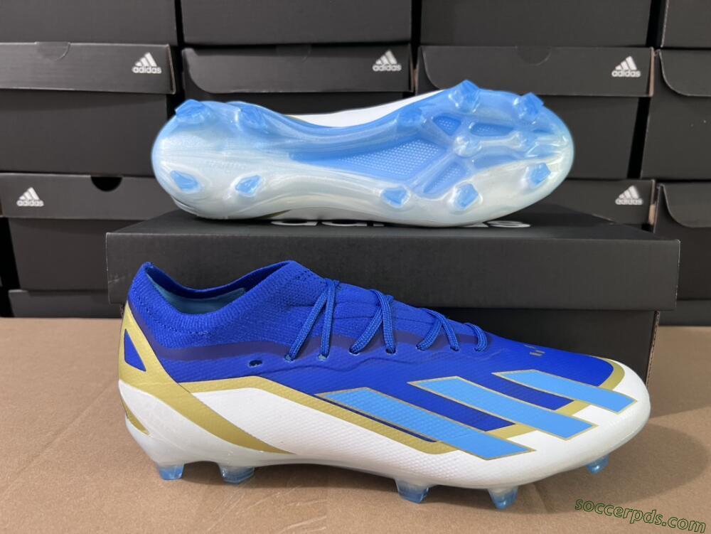 Adidas X Crazyfast.1 Messi FG Low-Tops Football Boots - Blue/Jade/Gold/White