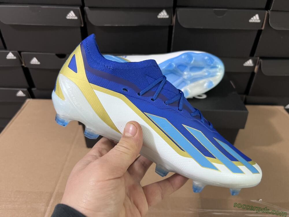 Adidas X Crazyfast.1 Messi FG Low-Tops Football Boots - Blue/Jade/Gold/White
