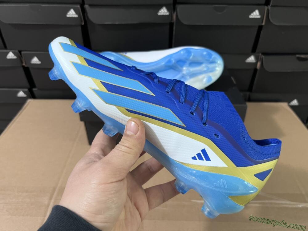 Adidas X Crazyfast.1 Messi FG Low-Tops Football Boots - Blue/Jade/Gold/White