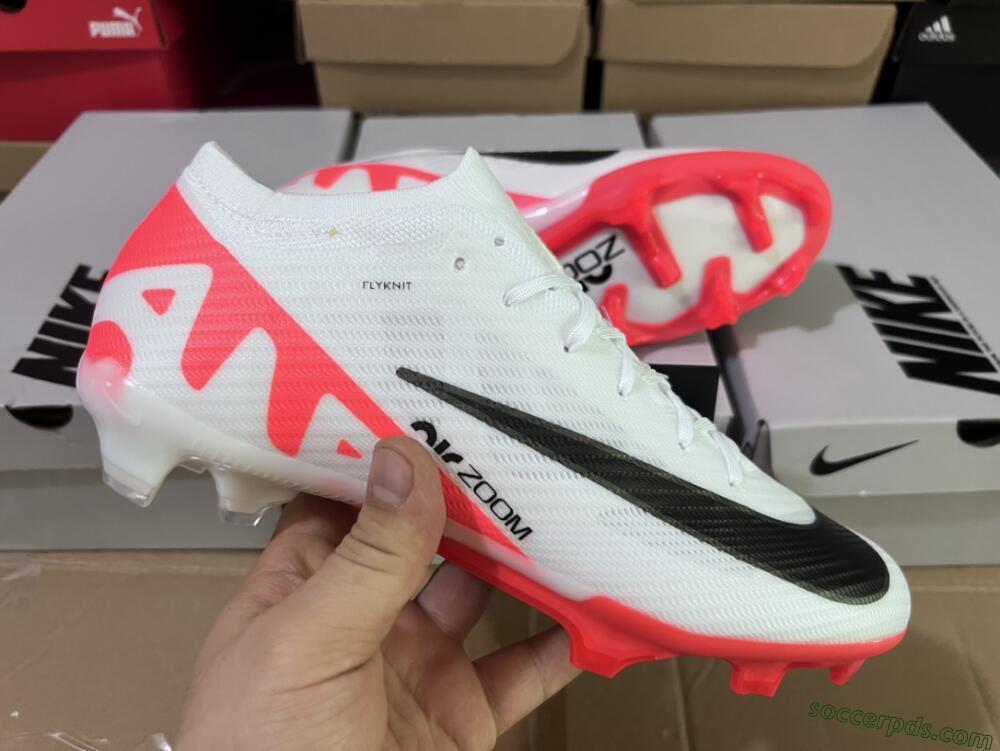 Nike Air Zoom Mercurial Vapor 15 Elite FG Low-Tops Football Boots - White/Black/Red