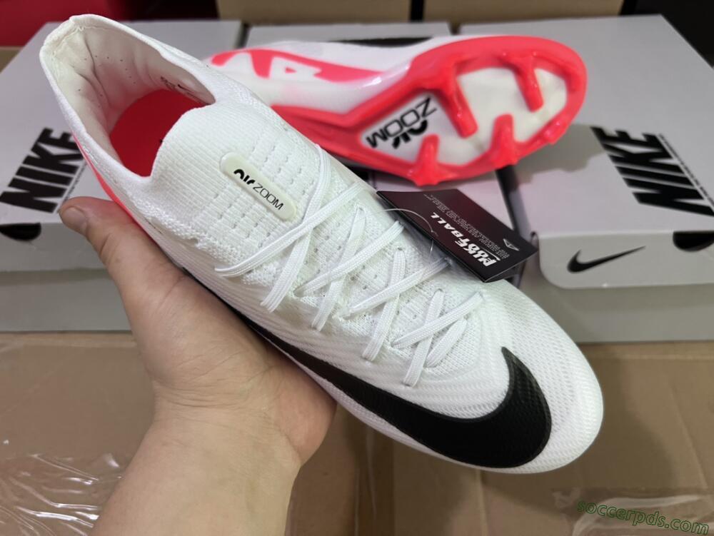 Nike Air Zoom Mercurial Vapor 15 Elite FG Low-Tops Football Boots - White/Black/Red