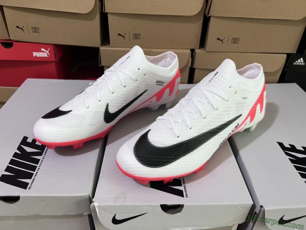 Nike Air Zoom Mercurial Vapor 15 Elite FG Low-Tops Football Boots - White/Black/Red