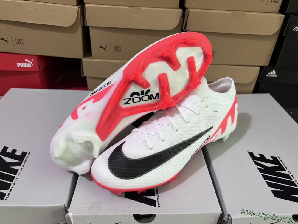 Nike Air Zoom Mercurial Vapor 15 Elite FG Low-Tops Football Boots - White/Black/Red