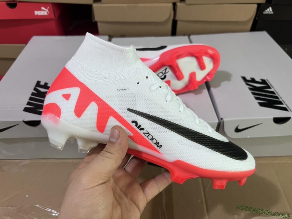 Nike Air Zoom Mercurial Superfly 9 Elite FG High-Tops Football Boots - White/Black/Red