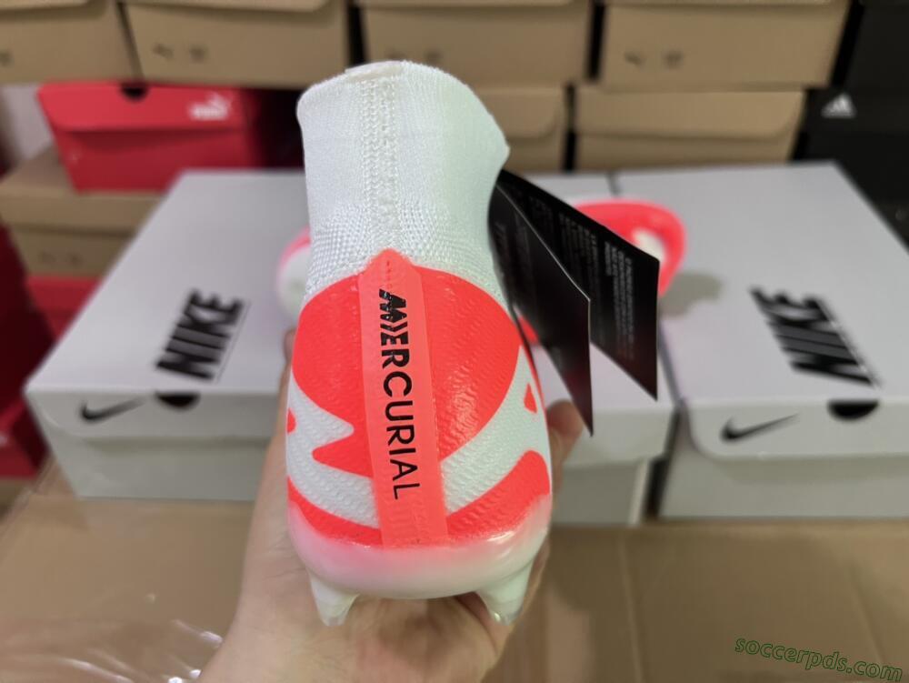 Nike Air Zoom Mercurial Superfly 9 Elite FG High-Tops Football Boots - White/Black/Red