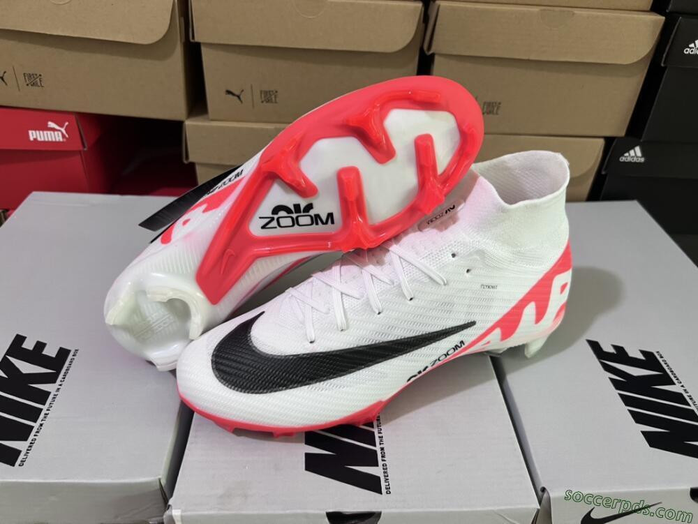 Nike Air Zoom Mercurial Superfly 9 Elite FG High-Tops Football Boots - White/Black/Red