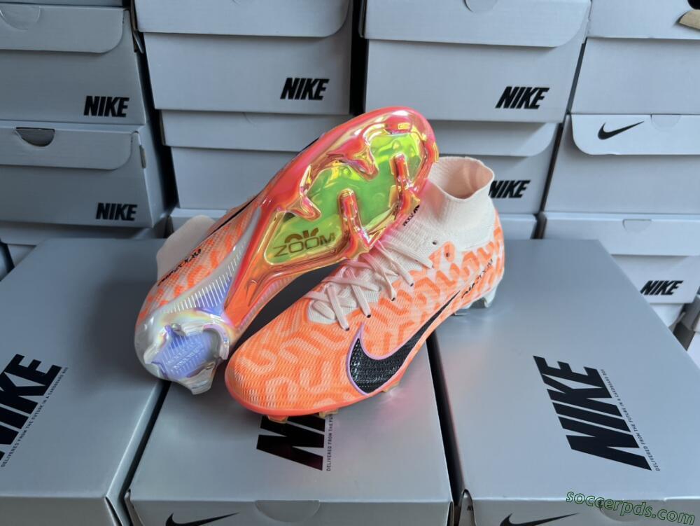 Nike Air Zoom Mercurial Superfly 9 Elite FG High-Tops Football Boots - White/Orange/Black