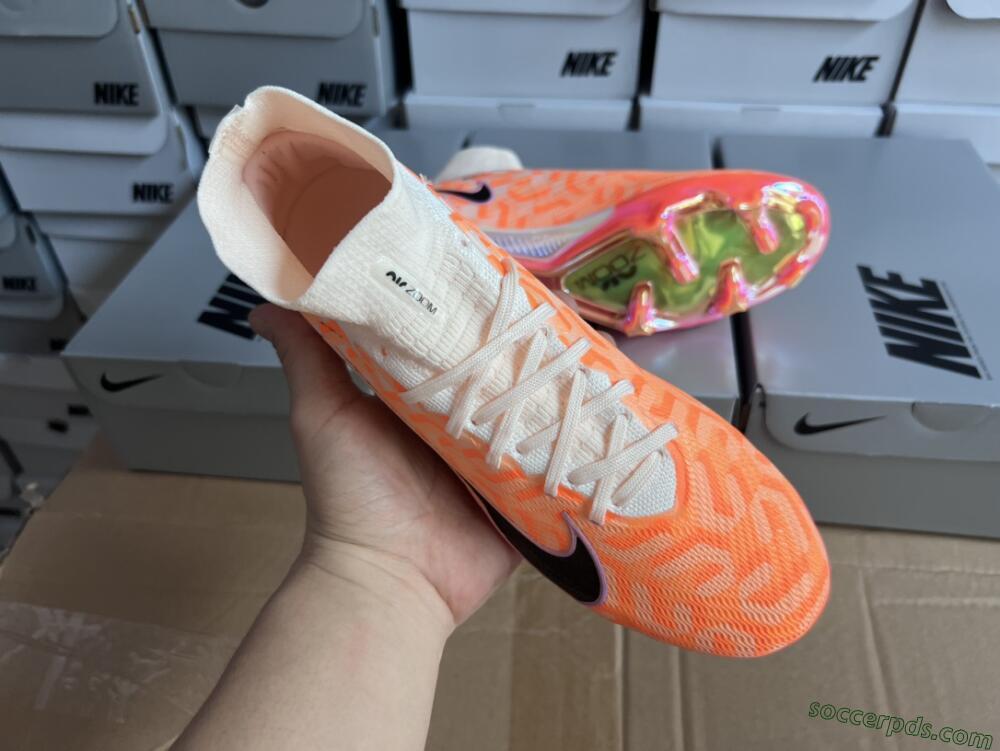 Nike Air Zoom Mercurial Superfly 9 Elite FG High-Tops Football Boots - White/Orange/Black