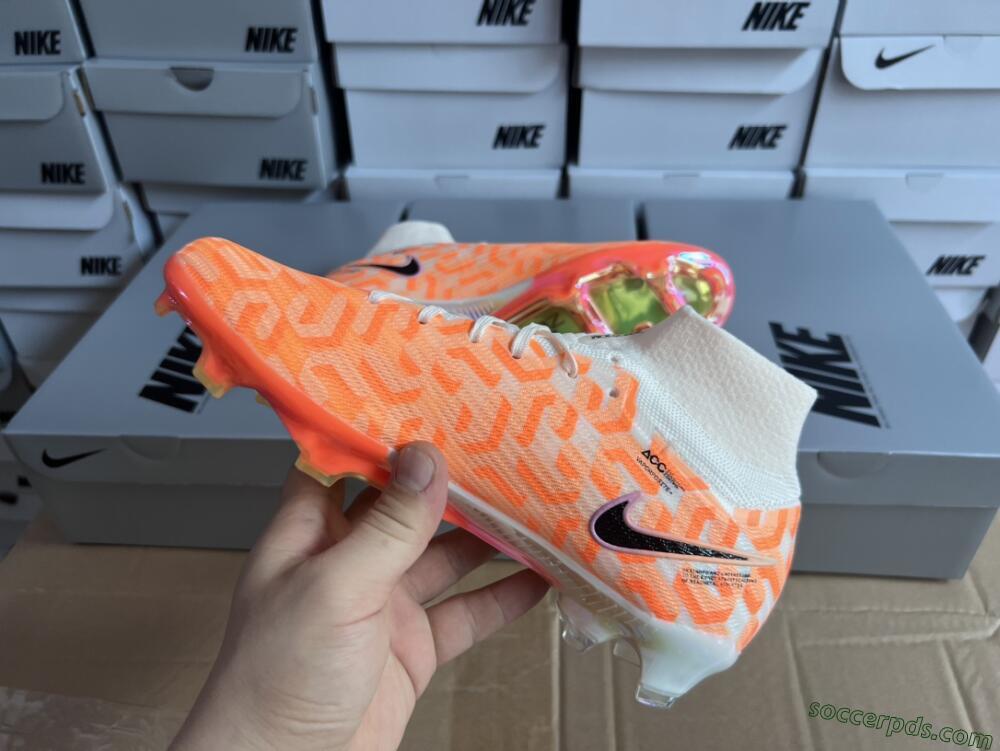 Nike Air Zoom Mercurial Superfly 9 Elite FG High-Tops Football Boots - White/Orange/Black