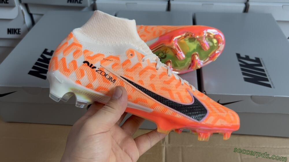 Nike Air Zoom Mercurial Superfly 9 Elite FG High-Tops Football Boots - White/Orange/Black