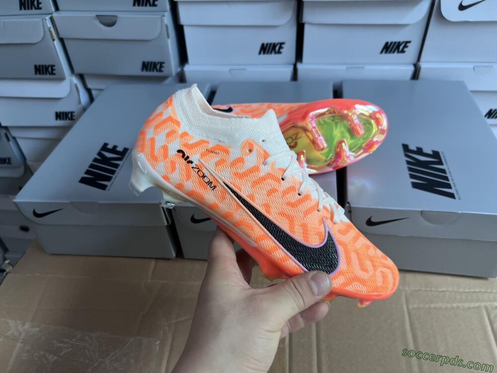 Nike Air Zoom Mercurial Vapor 15 Elite FG Low-Tops Football Boots - White/Orange/Black