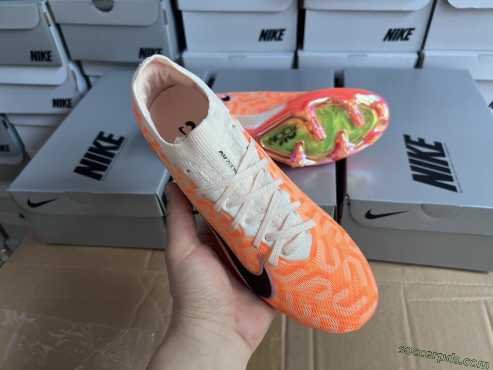 Nike Air Zoom Mercurial Vapor 15 Elite FG Low-Tops Football Boots - White/Orange/Black