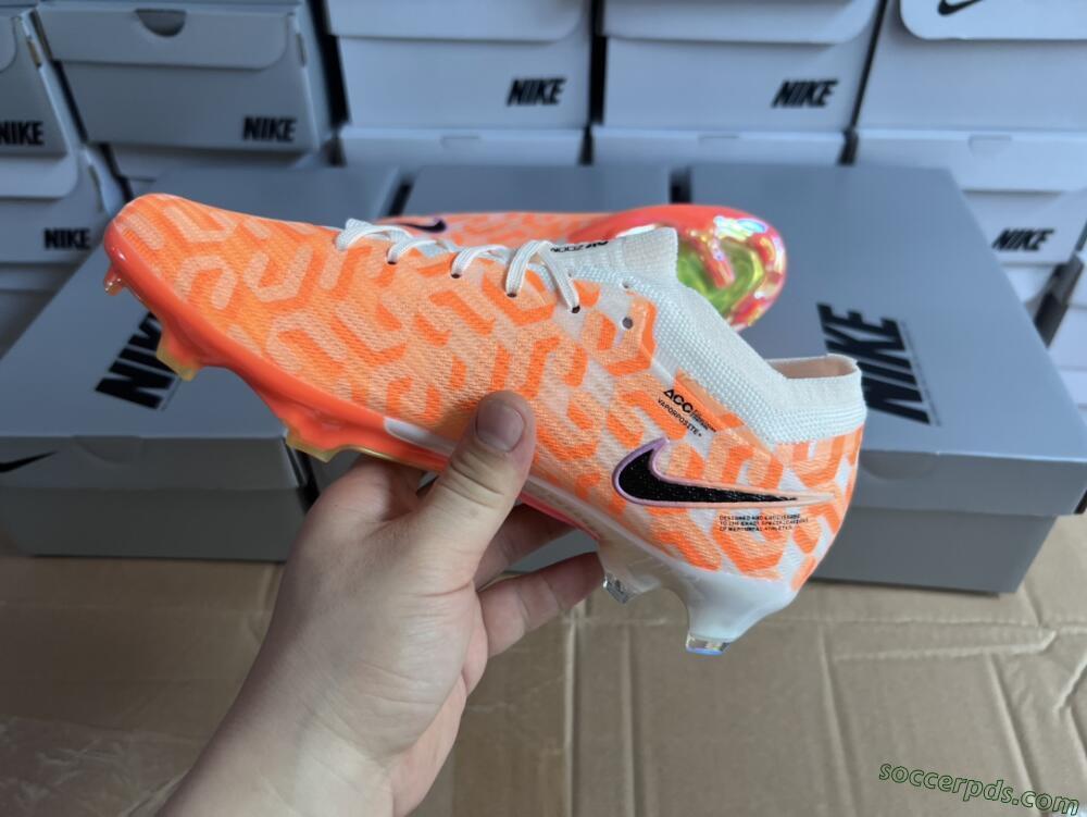 Nike Air Zoom Mercurial Vapor 15 Elite FG Low-Tops Football Boots - White/Orange/Black