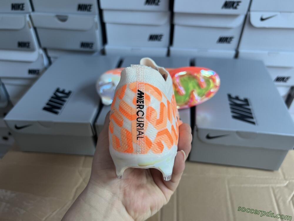 Nike Air Zoom Mercurial Vapor 15 Elite FG Low-Tops Football Boots - White/Orange/Black