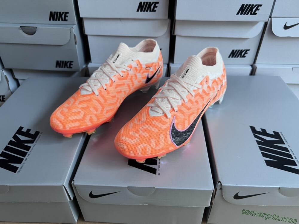 Nike Air Zoom Mercurial Vapor 15 Elite FG Low-Tops Football Boots - White/Orange/Black