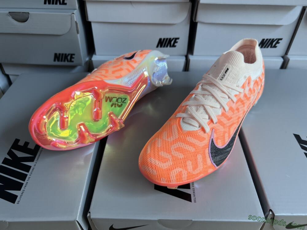 Nike Air Zoom Mercurial Vapor 15 Elite FG Low-Tops Football Boots - White/Orange/Black