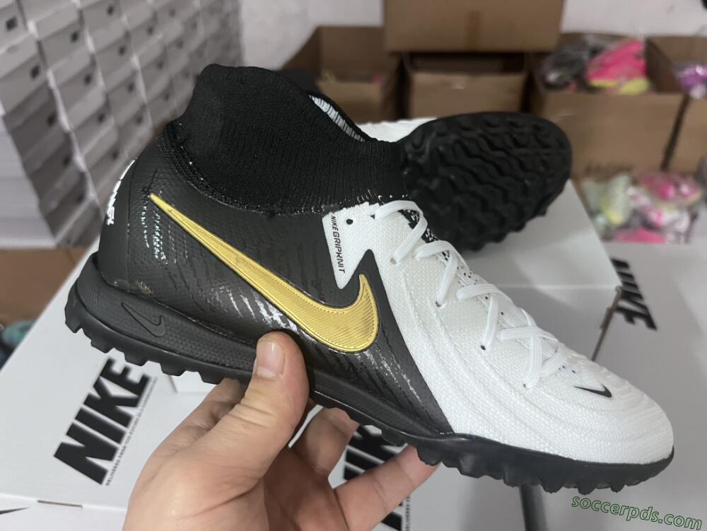 Nike Phantom Luna Elite NU FG High-Tops Football Boots - White/Black/Gold