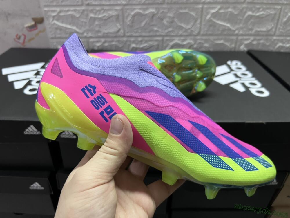 Adidas X Crazyfast+ FG Low-Tops Football Boots - Purple/Pink/Green/Blue