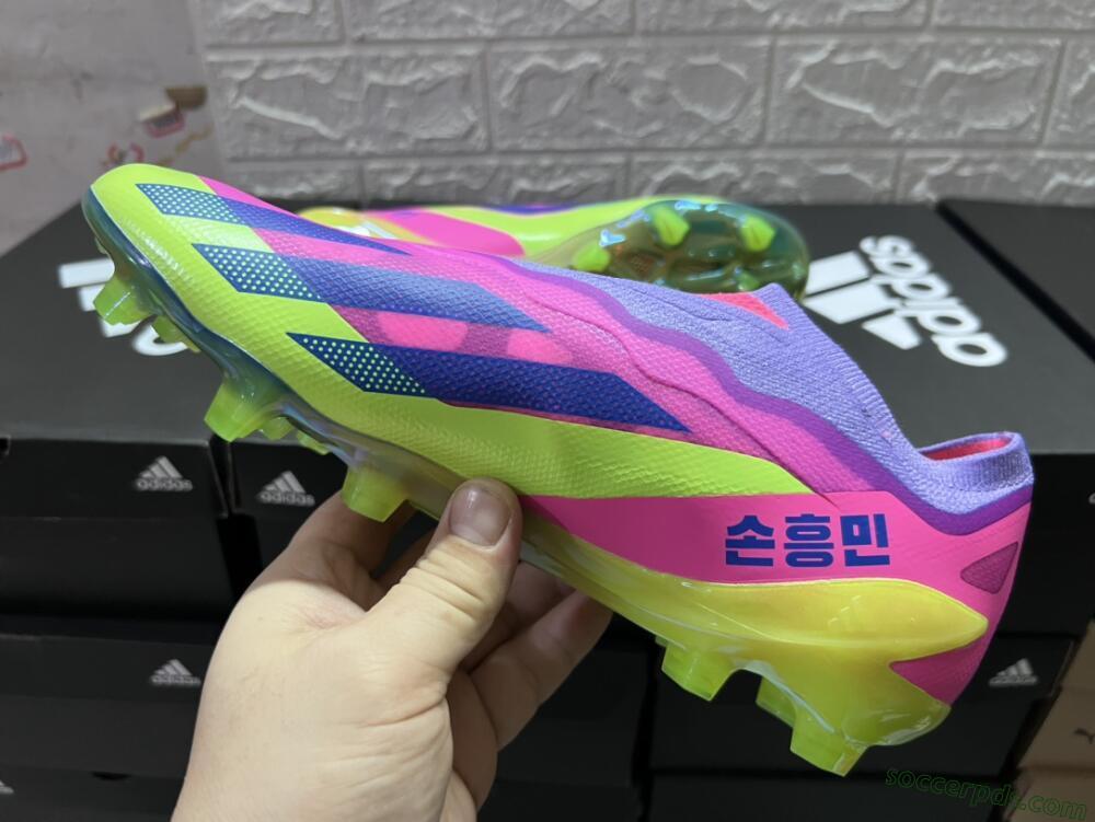 Adidas X Crazyfast+ FG Low-Tops Football Boots - Purple/Pink/Green/Blue