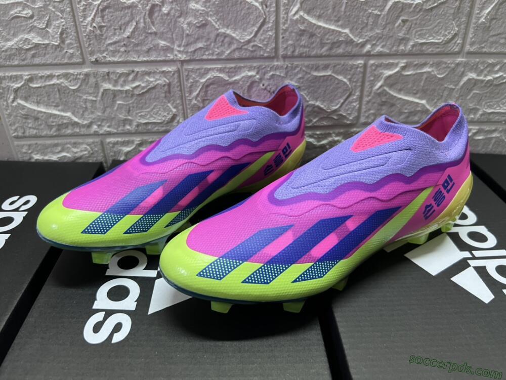 Adidas X Crazyfast+ FG Low-Tops Football Boots - Purple/Pink/Green/Blue