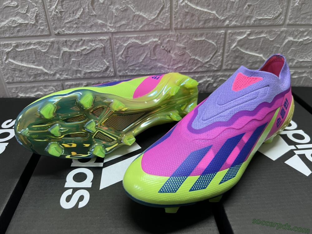 Adidas X Crazyfast+ FG Low-Tops Football Boots - Purple/Pink/Green/Blue