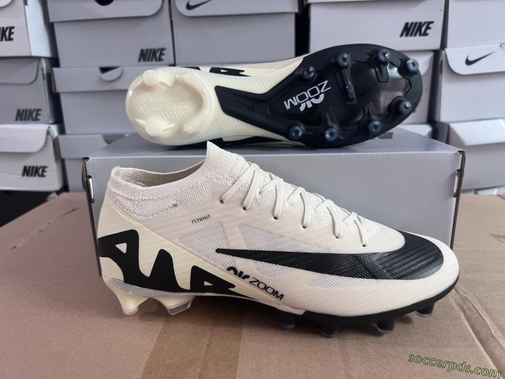Nike Air Zoom Mercurial Vapor 15 Elite AG Low-Tops Football Boots - Beige/Black