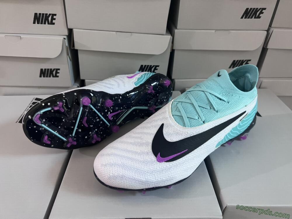 Nike Phantom GX Elite FG Low-Tops Football Boots - Silver/Blue/Purple/Black