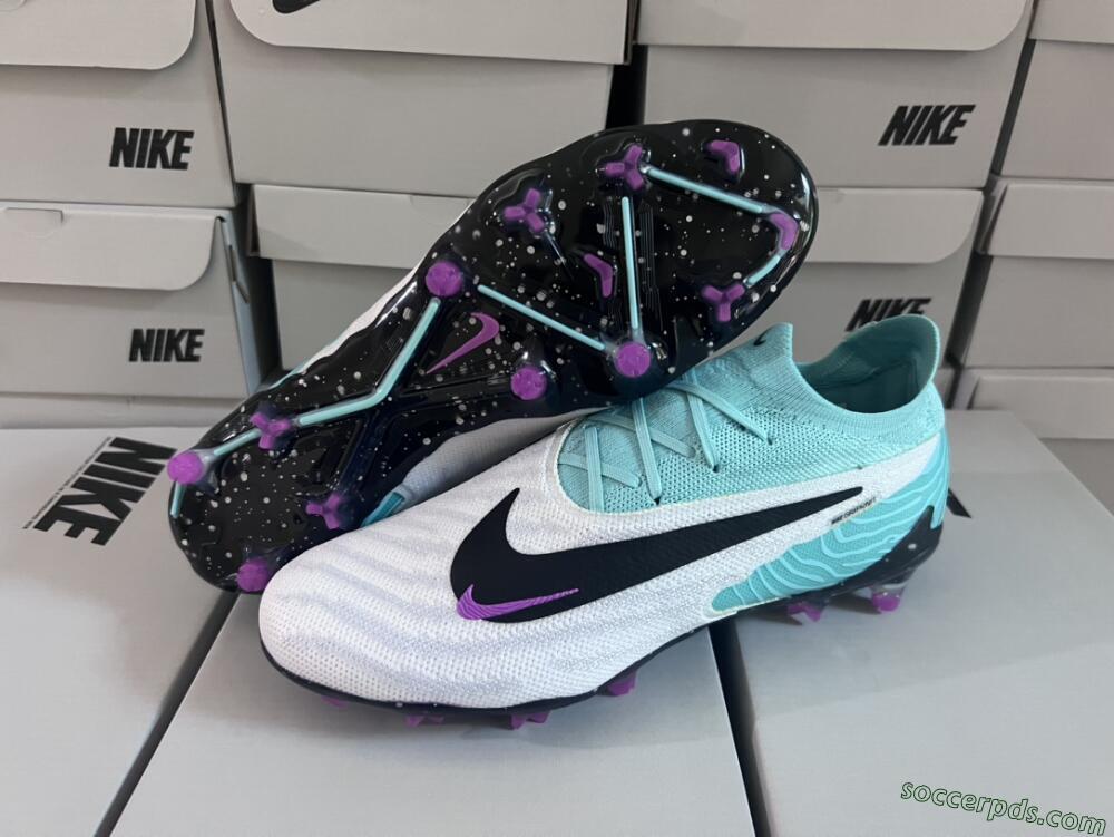 Nike Phantom GX Elite FG Low-Tops Football Boots - Silver/Blue/Purple/Black