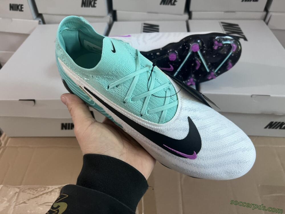 Nike Phantom GX Elite FG Low-Tops Football Boots - Silver/Blue/Purple/Black