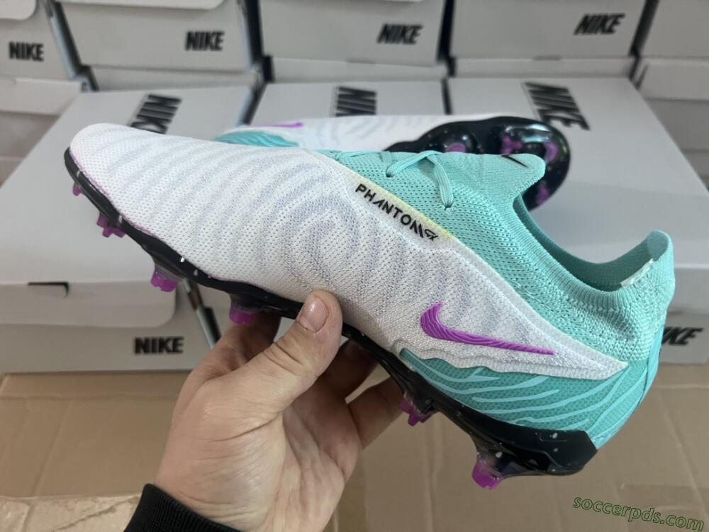 Nike Phantom GX Elite FG Low-Tops Football Boots - Silver/Blue/Purple/Black